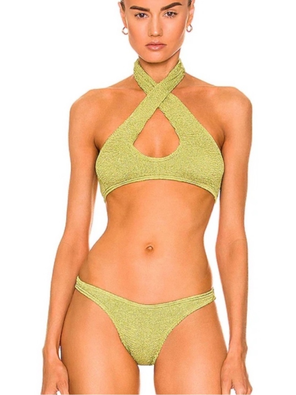 Bond eye Green Textured Bikini Set - Two Piece Swim